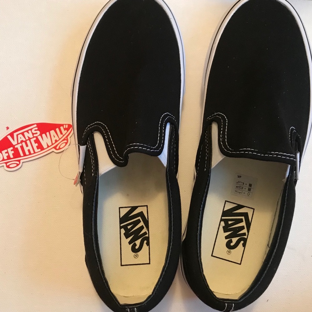 BLACK SLIP ON VANS SIZE 8.5 WOMENS